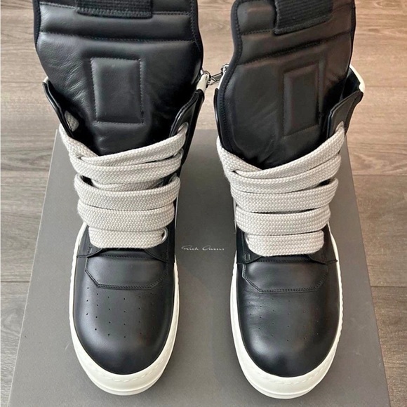 Black and Gray High-Top Sneakers